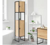 IDMarket - Meuble Colonne Salle de Bain Detroit 2 Portes Design Industriel