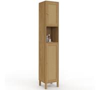 IDMarket - Meuble Colonne Salle de Bain HANAE Effet Naturel cannage