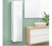 IDMARKET Meuble colonne salle de bain suspendu blanc LILA