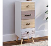 IDMARKET Meuble d'appoint 4 tiroirs BAHIA 30 cm chiffonnier scandinave pour entrée salle de bain