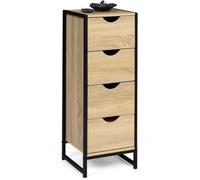 IDMarket - Meuble d'appoint 4 tiroirs Detroit 30 cm chiffonnier pour entrée Salle de Bain Design Industriel