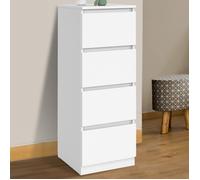 IDMARKET Meuble d'appoint 4 tiroirs TOMI 30 cm chiffonnier bois blanc pour entrée salle de bain