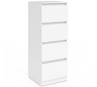 IDMarket - Meuble d'appoint 4 tiroirs TOMI 30x30x80 cm chiffonnier pour entrée Salle de Bain Bois Blanc