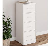 IDMarket - Meuble d'appoint 4 tiroirs UPPAH 30 cm chiffonnier, Meuble de Rangement Bois Blanc