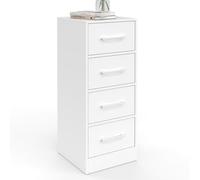 IDMarket - Meuble d'appoint 4 tiroirs UPPAH 30 cm chiffonnier, Meuble de Rangement Bois Blanc