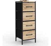 IDMarket - Meuble d'appoint 4 tiroirs Utah 30 cm chiffonnier, Meuble de Rangement Design Industriel