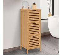 IDMARKET Meuble d'appoint salle de bain bambou BEA 3 portes 30 x 30 x 80 cm