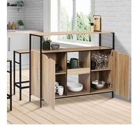 Meuble De Bar Avec Portes Et Étagères Detroit Design Industriel Multicolore
