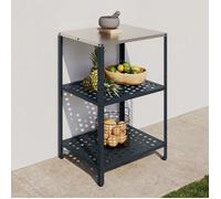 IDMARKET Meuble de cuisine extérieure PAREO 2 étagères en acier gris anthracite