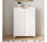 IDMARKET Meuble de rangement 2 portes HELSINKI scandinave blanc