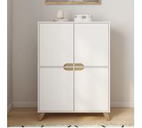 IDMARKET Meuble de rangement 4 portes HELSINKI scandinave blanc