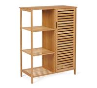 IDMarket Meuble de rangement salle de bain Bambou BEA – 3 étagères avec placard