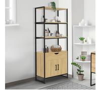 IDMARKET Meuble de rangement salle de bain DETROIT 3 étagères 1 placard 1 tiroir design industriel