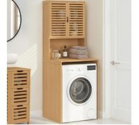 IDMARKET Meuble dessus de machine à laver bambou BEA avec placard