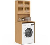 IDMarket - Meuble Dessus de Machine à Laver Bambou BEA avec Placard