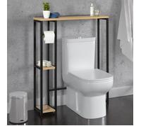 IDMARKET Meuble dessus WC avec placard DETROIT design industriel