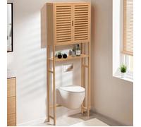 IDMARKET Meuble étagère dessus WC placard bambou BEA