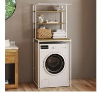 IDMARKET Meuble étagères dessus machine à laver DETROIT métal blanc