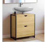 IDMARKET Meuble sous-lavabo salle de bain 2 tiroirs DETROIT design industriel