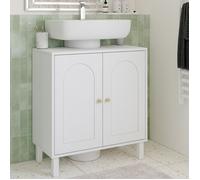 IDMARKET Meuble sous lavabo salle de bain ARSENE design arche bois blanc