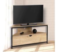 IDMarket – Meuble TV Detroit 100 cm d'angle avec placard, design industriel
