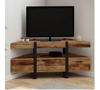 IDMARKET Meuble TV 110 cm d'angle AUSTRIA bois pied épingle avec tiroirs