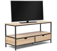 Meuble tv detroit 2 tiroirs design industriel - Naturel