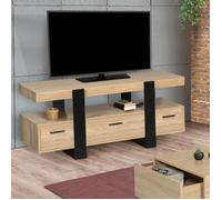 IDMARKET Meuble TV 116 cm PHOENIX avec tiroirs bois et noir
