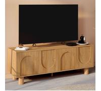 IDMARKET Meuble TV 140 cm ARCHIE 4 portes design arche effet bois