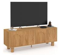 IDMarket Meuble TV Archie 140 cm 4 portes design arche effet bois