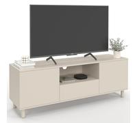 IDMarket Meuble TV BERTILLE 140 cm 3 portes bois beige