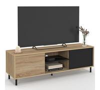 IDMarket - Meuble TV 140 cm Easy Effet Bois et Noir