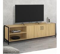 IDMarket - Meuble TV 160 cm Detroit 2 Portes Design Industriel
