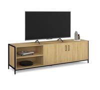 IDMarket - Meuble TV 160 cm Detroit 2 Portes Design Industriel