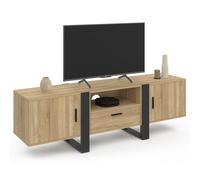 IDMarket - Meuble TV 160 cm Phoenix 3 Portes Bois et Noir