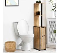IDMARKET Meuble WC 2 portes DETROIT avec étagères design industriel