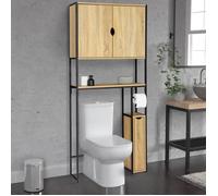 IDMARKET Meuble WC 3 en 1 avec armoires de rangement DETROIT design industriel
