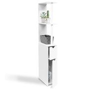 IDMarket - Meuble WC étagère bois WILLY 2 portes blanc