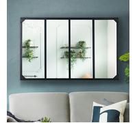 IDMARKET Miroir verrière 4 bandes design industriel 110x70 cm