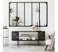 Miroir verrière 5 bandes design industriel 140x90 cm Noir