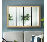 IDMarket - Miroir verrière Atelier 4 Bandes Cadre Bois Design Industriel 110x70 cm