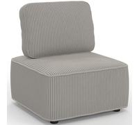 IDMarket - Module de canapé et Fauteuil Alfie en Velours côtelé Gris Clair