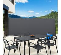 IDMARKET Paravent extérieur rétractable 160 x 400 CM gris anthracite store latéral