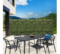 IDMARKET Paravent extérieur rétractable 180 x 400 cm imprimé feuillage store latéral