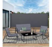 IDMARKET Paravent extérieur rétractable 180 x 500 CM gris anthracite store latéral