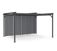 IDMarket - Pergola édition Collector persiennes Verticales Toit rétractable 3x4 M 4 pans modulables Gris Anthracite