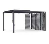 IDMarket – Pergola bioclimatique lames orientables Acier 3x4m Persiennes Gris anthracite