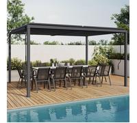 Pergola Bioclimatique Lames Orientables 3x4m Aluminium Gris Anthracite