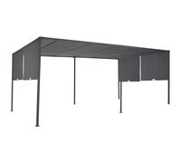 IDMARKET Pergola coulissante 2 pans 3x6 M belvédère de jardin toile gris anthracite