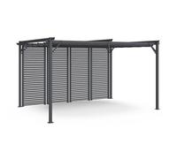 IDMARKET Pergola Édition Collector Persienne Toit rétractable 3x4m 4 pans modulables Gris anthracite